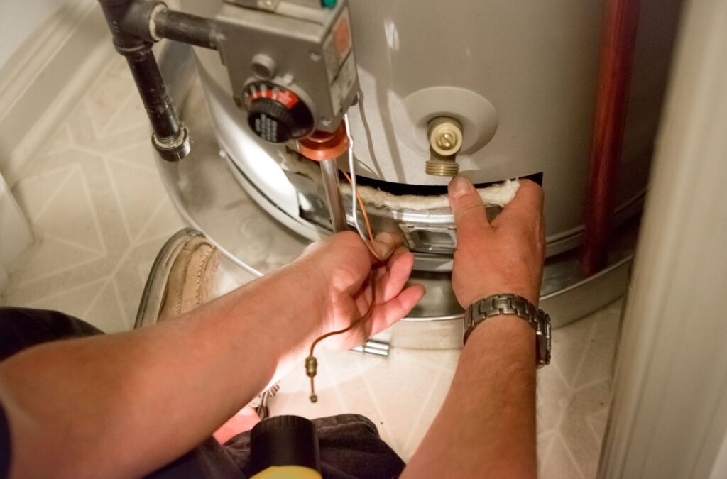 TAZ Plumbing technician installing a water heater in Tortolita, AZ.
